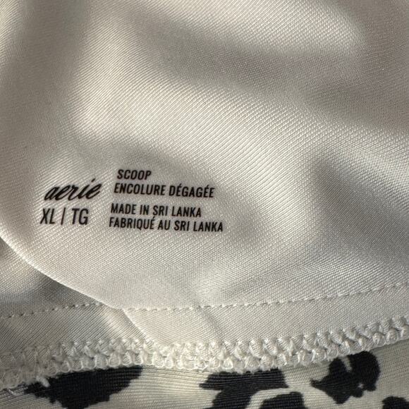 Aerie X-Large Scoop Swim Bikini Top Leopard Print Adjustable Strap Stretch Lined - Picture 7 of 7